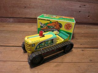 VINTAGE ANTIQUE TOY TRACTOR 5 LOUIS MARX WIND UP TIN LITHO 2