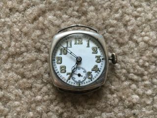 Ww1 Military Solid Silver Trench Watch Hallmarked