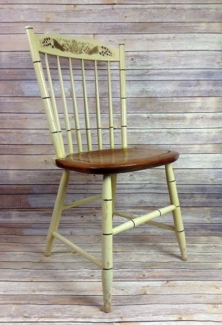 Classic Hitchcock Chair Solid Maple Stenciled Dining Chair Off White Pineapple