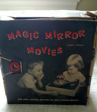 Vintage 1950s Red Raven Records Magic Mirror Movies In Orig Box - Complete