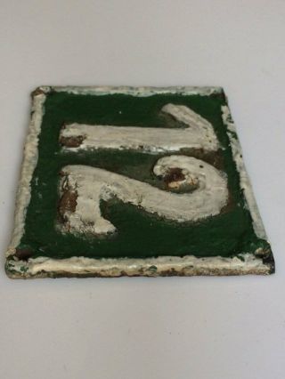 Vintage 1900 ' s Cast Iron Sign House Number 12 3