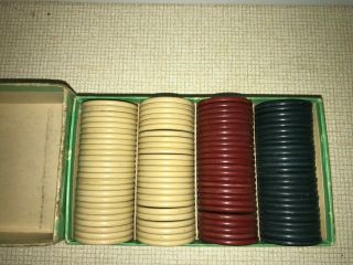 Vintage set of 100 Clay Poker Chips by US Playing Card Co. 3