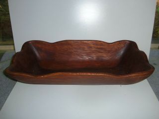 Rustic Handcrafted Large Wooden Trench Dough Bowl Decor Wood Natural Heart Wood