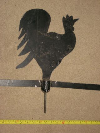 Antique Vintage Iron Folk Art Rooster Weathervane Weather Vane Pointed Arrow