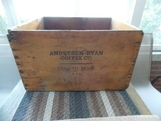 Antique Advertising Wood Crate Wak - Em Up Coffee Tin Can Box Storage Old