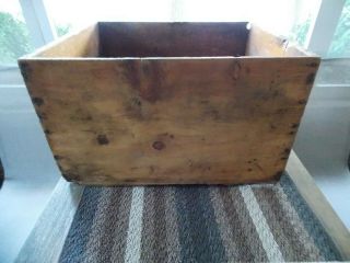 Antique advertising wood crate Wak - Em Up Coffee tin can box storage old 3