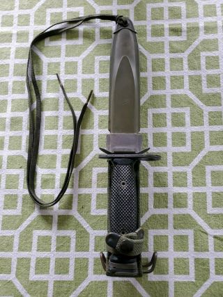 Vietnam War Era Military M7 Bayonet With Usm8a1 Scabbard,  Complete With Tiedowns