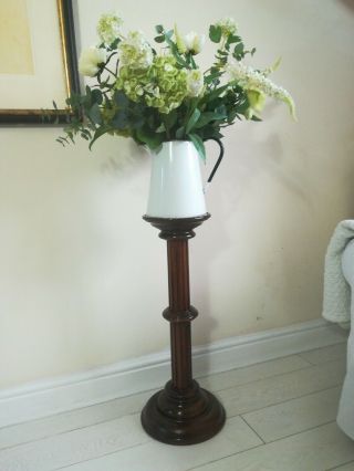 Antique Plant Stand Mahogany Jardiniere Polished Display Pedestal