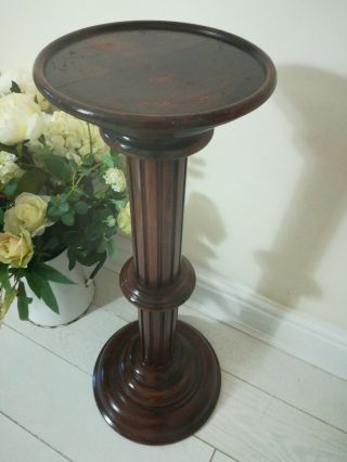 Antique plant stand mahogany jardiniere polished display pedestal 5