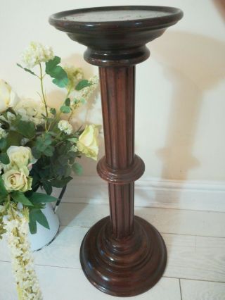 Antique plant stand mahogany jardiniere polished display pedestal 6