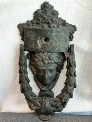 Antique Cast Iron Grecian Greek Apollo Door Knocker
