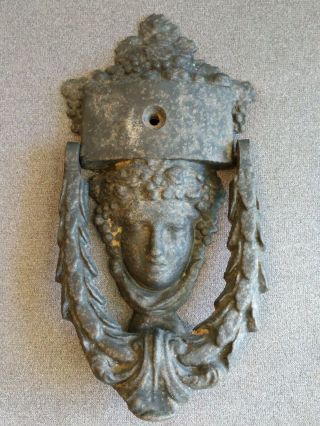 Antique Cast Iron Grecian Greek Apollo Door Knocker 2
