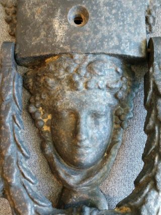 Antique Cast Iron Grecian Greek Apollo Door Knocker 6