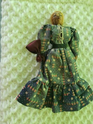 Vintage Folk Art Carved Wood Doll