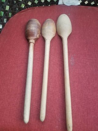 VTG Antique Primitive Wooden Advertising Spoon Kellogg ' s plus 2 more 4