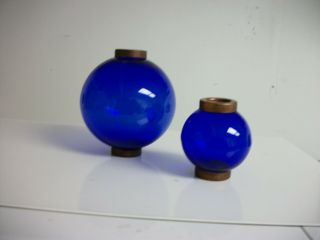 4.  5  And 2.  5  Blue Glass Ball Set For Weathervanes