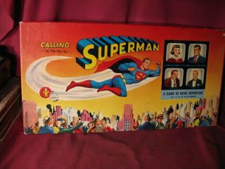 1954 Calling Superman Board Game Transogram 3841
