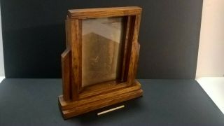 Art Deco Vtg Period 1930s Wooden Photo Picture Frame Classical Design 17cm Glass