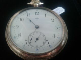 Size 16,  Fancy Engraved Gold Case Ingersoll Pocket Watch,  Ca.  1900 - 1905