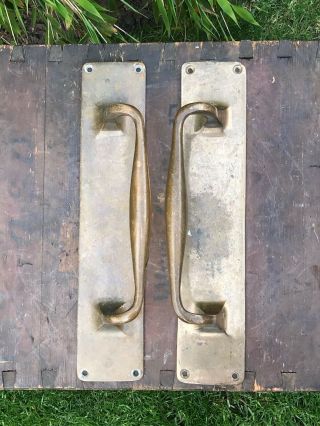 Pair Large Solid Brass Bronze Pub Shop Cafe Hotel Door Handles Pulls Stability B