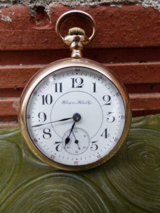 Old Antique Hampden Gold Fill Pocket Watch 17 Jewels