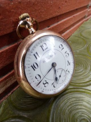 Old Antique Hampden Gold Fill Pocket Watch 17 Jewels 2