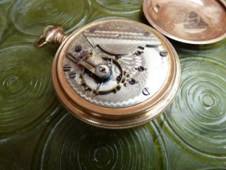Old Antique Hampden Gold Fill Pocket Watch 17 Jewels 7