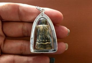 LP Thuad Thai Amulet Pendant Legend Monk Power Magic Protect Accidents Talisman 4