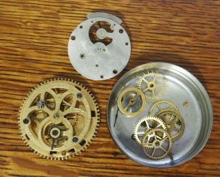 Antique Waterbury Skeleton Skeletonized Pocket Watch Movement Parts