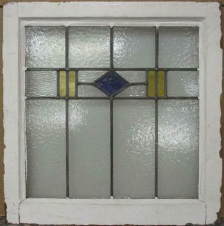 Old English Leaded Stained Glass Window Pretty Diamond Band Design 21 " X 21.  5 "