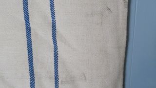 Antique European Hemp Grain Sack Lovely Blue Stripes 3