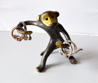Walter Bosse,  Monkey,  Ring Holder,  Soviet Vintage,  Brass Figurine,  Mid Century Modern