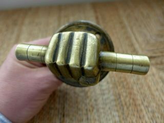 Antique Solid Brass Safe Door Handle Fist Holding Hand,  Collector,  Project 11 - 01