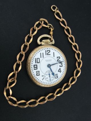1936 Waltham 10k Rolled Gold 21 Jewels Open Face Lever Set Pocket Watch
