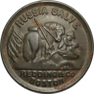 Civil War Era Medicine Redding & Co Boston " Russia Salve " Tin