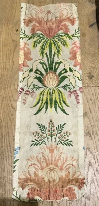 Early 18 Th Century Silk Brocade.  English.  Long Length