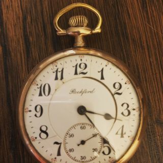 Antique 1887 Rockford 17 Jewels Pocket Watch In Lift Out Case - 18s - Runs