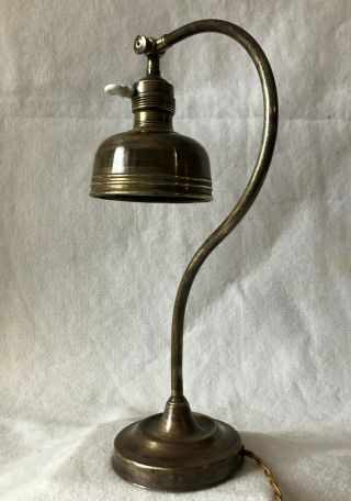 Authentic & Elegant Antique French Swan Neck Table Lamp.  C1920 / Early 20thc
