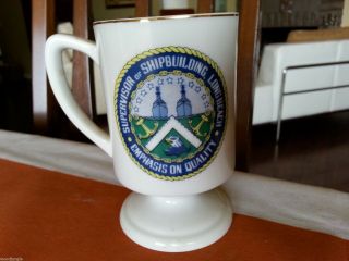 Rare Vintage Supervisor Of Shipbuilding Long Beach Coffee Mug Navy Shipyard