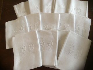 Six French Vintage Torchons/napkins