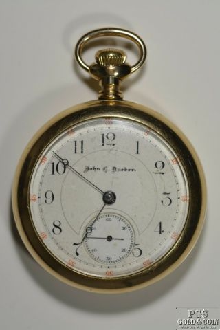 1890 Vintage John C Dueber Hampden Open Face 15 Jewel Pocket Watch Model 3 14476
