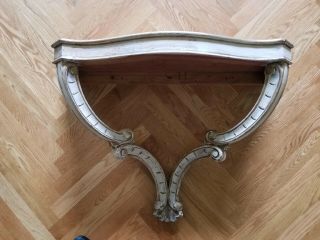 Vintage French Console Table,  Attaches To Wall,  Patina,  Very Chippy