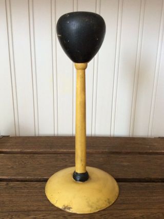 Antique Art Deco Wood Hat Stand Flapper Lady Head Yellow Boudoir Dresser Vanity 4