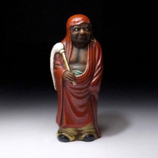 Wn8: Vintage Japanese Pottery Statue Of Buddhist Monk,  Daruma