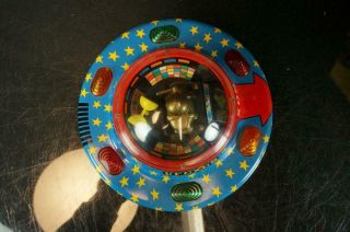 1960 ' S TRADEMARK JAPANESE UFO 50 BATTERY OP SPACE ASTRONAUT TOY W/ BOX 6