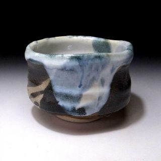 Af1: Japanese Tea Bowl,  Seto Ware By Famous Potter,  Eichi Kato,  Artistic Glazes