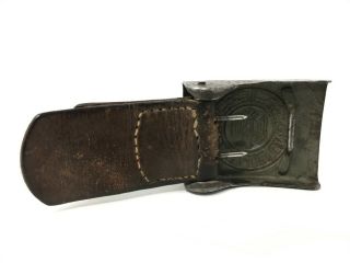 Authentic Vintage WW II GOTT MIT UNS German Belt Buckle with Belt 5