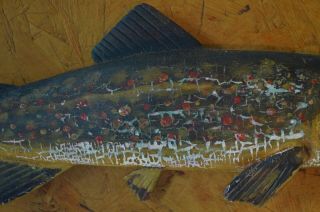 Vintage Brook Trout Handcrafted Rustic Primitive Wall Display Cottage Rustic Bar 4