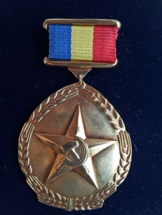Romania Silver Gold Medal Badge Order Hero Of Agrarian Revolution