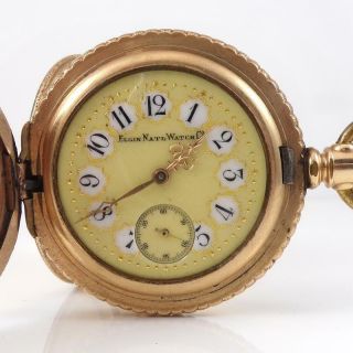 Vintage Elgin 1894 6s Gold Filled Full Hunter Pocket Watch Qxl2